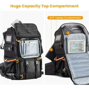 TARION Pro 2-in-1 Waterproof Large Camera Backpack
