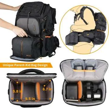 TARION Pro 2-in-1 Waterproof Large Camera Backpack