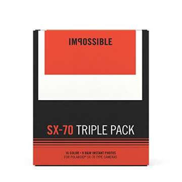 Impossible SX70 Triple Pack Instant Film, White (4597)