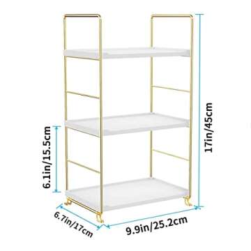 kaileyouxiangongsi 3-Tier Kitchen Spice Rack, Freestanding Stackable Organizer Shelf, Bathroom Count...