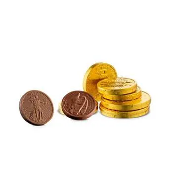 Madelaine Premium Milk Chocolate Gold Coins - St. Patrick’s Day Candy - 40 Chocolate Coins (Assorted Sizes, 1/2 LB)
