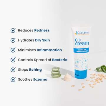 Grahams Natural C+ Eczema Relief Cream - Nourishes & Soothes Dermatitis, Inflammation, Redness Treat...