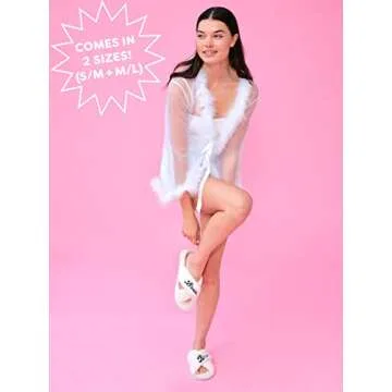 Classic Bride White Fur Slippers – Perfect Bachelorette Gift