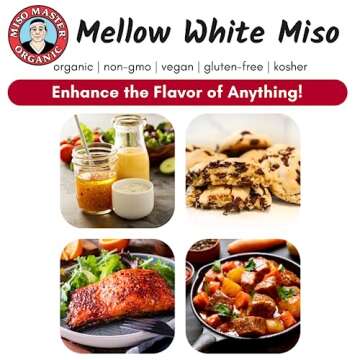 Miso Master Organic Mellow White Miso, Gluten-Free, Organic, Non-GMO, Vegan, Kosher, Vegan White Miso Paste, 16 oz tub