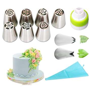 7/9/11/22 Set Russian Large Piping Tips Set Baking Supplies Tulip Flower Icing Nozzles Fondant Cakes...