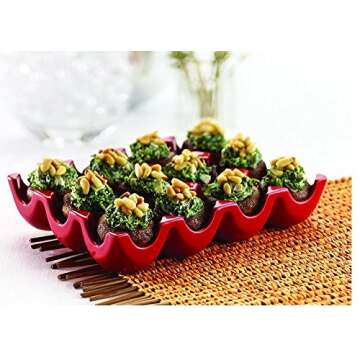 Leoyoubei 12 Cups Egg Holder for Fridge,Egg Tray Holder,Pretty Ceramic Egg Plate,7.5X5.5X1.5" Kitchen Restaurant Fridge Storage and Cookable Egg Porcelain Decorative Crate White-Heat Resistant