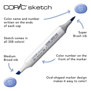 Copic Sketch Markers Set - 12 Vibrant Alcohol-Based Colors