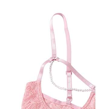 Elegant Crochet Lace Strappy Underwire Lingerie Set for Women