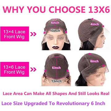 GUART 13x6 HD Body Wave Lace Front Wigs Human Hair Glueless Transparent Lace Frontal Wigs Pre Plucked with Baby Hair Brazilian Virgin Wigs Human Hair 180% Density with Natural Hairline 28 Inch