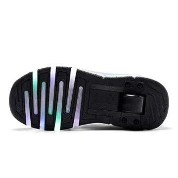 Nsasy Roller Shoes Girls Boys Wheels Sneakers Led Light up Sport Shoes Roller Skates Best Gift