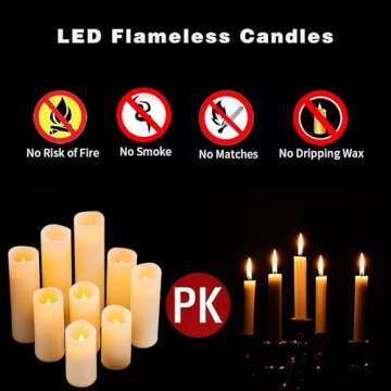 OSHINE Flameless Candles, Battery Operated Candles Set of 9, LED Realistic Flickering Real Wax Pillar Candle with 10 Key Remote& 24 Hours Timer for Home Decor, Holiday, Gifts, Wedding