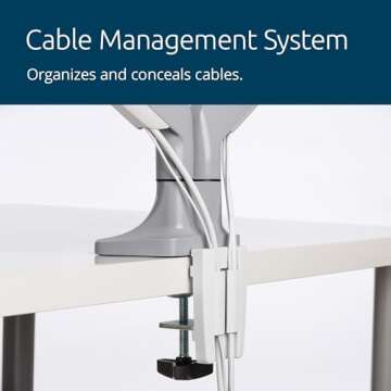 Kensington Single Monitor Arm with Vesa Mount, Adjustable Gas Spring Desk Monitor Mount, SmartFit® One-Touch C-Clamp Monitor Stand for Monitors Up to 34 Inches, 19.8lbs - Gray (K55470WW)