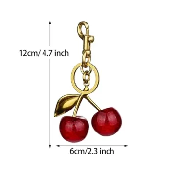 Glitter Cherry Bag Charm - Stylish Accessory for Bags