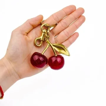 Glitter Cherry Bag Charm - Stylish Accessory for Bags