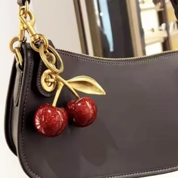 Glitter Cherry Bag Charm - Stylish Accessory for Bags