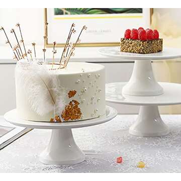 Kingrol 10 Inch Cake Stand for Elegant Serving and Decor