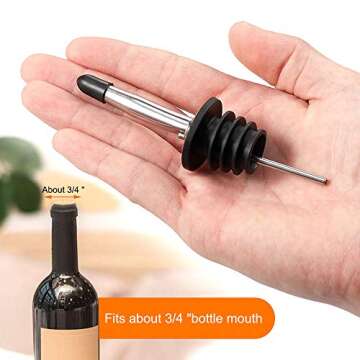 2PCS Stainless Steel Pourers, BALTRE Speed Wine Bottle Pourer, Olive Oil and Vinegar Tapered Stopper...