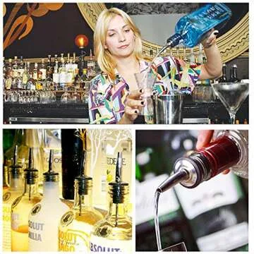 2PCS Stainless Steel Pourers, BALTRE Speed Wine Bottle Pourer, Olive Oil and Vinegar Tapered Stopper Spout, Suitable for About 3/4" Bottle Mouth, with Sealed Dust Caps