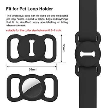 for Airtag Dog Collar Holder, DLENP Air Tag Protective Cat Airtag Dog Collar,Silicone AirTags GPS Tr...