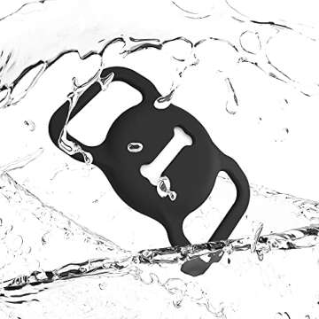 DLENP Airtag Dog Collar Holder Secure Silicone Tracker