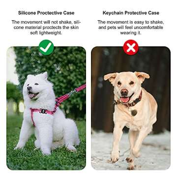 DLENP Airtag Dog Collar Holder Secure Silicone Tracker