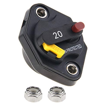 RKURCK 12V-32V DC Manual Reset Circuit Breaker Fuse Inverter 20A for Auto Truck RV Marine Trailer Wa...