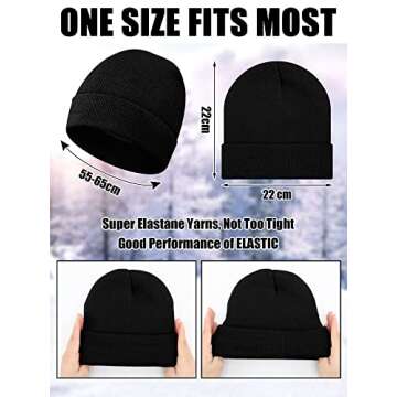 Winter Satin Lined Beanie Hat Silk Lined Beanies Cuffed Plain Skull Knitted Hat Spring Warm Cap for ...