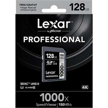 Lexar Professional 128GB SDXC Memory Card, 150MB/s Speed