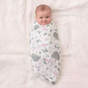 aden + anais Swaddle Blanket, Boutique Muslin Blankets for Girls & Boys, Baby Receiving Swaddles, Id...