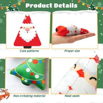 Christmas Catnip Toys Interactive Cats 5PCS Cat Nip Toy/Kitten Chew Plush Gift/Best Play Kick Stuff/Kitty Stuffed Teething Pillow/Cute and Soft Dental Gifts (5 types of Christmas decorations)