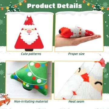 Christmas Catnip Toys Interactive Cats 5PCS Cat Nip Toy/Kitten Chew Plush Gift/Best Play Kick Stuff/Kitty Stuffed Teething Pillow/Cute and Soft Dental Gifts (5 types of Christmas decorations)