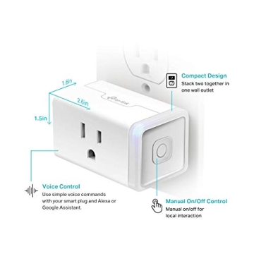 Kasa Smart Plug HS103P3 - Wi-Fi Outlet, Works with Alexa