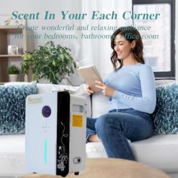 Smart Oil Diffuser- 7,500 Sq FT WiFi Scent Diffusers for Home Long Lasting, Aromatherapy Nebulizing Diffuser Cold Air Technology, Waterless Diffuser with Large 800ml Oil Bottle for SPA, Business