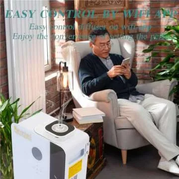 Smart Oil Diffuser- 7,500 Sq FT WiFi Scent Diffusers for Home Long Lasting, Aromatherapy Nebulizing Diffuser Cold Air Technology, Waterless Diffuser with Large 800ml Oil Bottle for SPA, Business