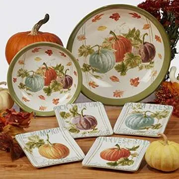 Autumn Harvest Dinner Plates Set of 4 - Stylish & Durable