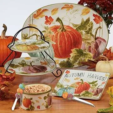 Autumn Harvest Dinner Plates Set of 4 - Stylish & Durable