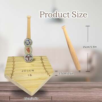 HYICTBUE Baseball Ring Holder, Championship Ring Display Case, Personalized Gifts Softball Baseball Ring Display Case, Suitable for Ball Game Enthusiasts, Children, Teenagers and Adults。