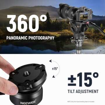 NEEWER Tripod Leveling Base (⌀60mm) - Professional Camera Leveler for Smooth Shooting with Tilt