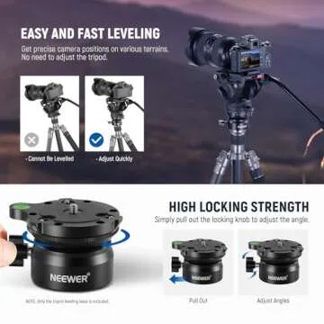 NEEWER Tripod Leveling Base for DSLR and Camcorders