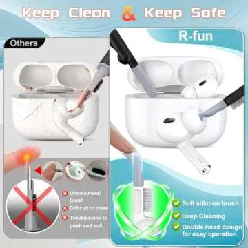 R-fun Silicone Case for AirPods Pro with Cleaner Kit