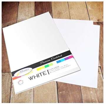 White Thick Paper Cardstock - for Brochure, Invitations, Stationary Printing | 80 lb Card Stock | 8.5 x 11 inch | Heavy Weight Cover Stock (216 GSM) 100 Brightness | 8 1/2 x 11 | 50 Sheets Per Pack