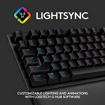 Logitech G513 Carbon LIGHTSYNC RGB Mechanical Gaming Keyboard with GX Brown Switches - Tactile