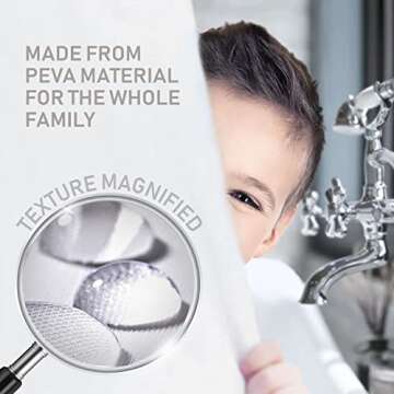 JSO HOME Shower Curtain Liner - Heavy Duty 6 Guage PEVA - Built in 3 Weighted Magnets - 12 Aluminium Grommets - (White X1)