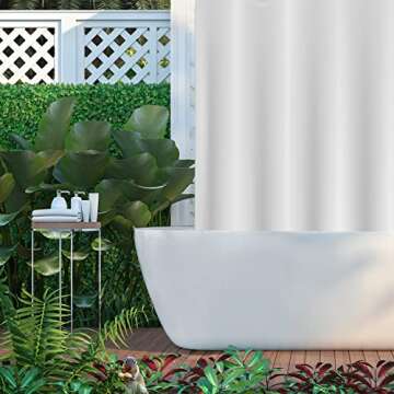 JSO HOME Shower Curtain Liner - Heavy Duty 6 Guage PEVA - Built in 3 Weighted Magnets - 12 Aluminium Grommets - (White X1)