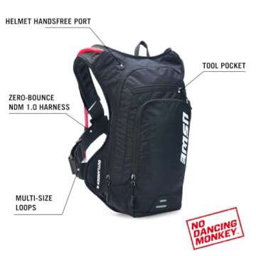 USWE Outlander Hydration Pack, Hydration Backpack with Water Bladder Included - Backpack for Cycling...