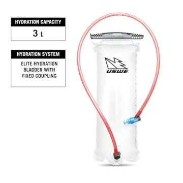 USWE Outlander Hydration Pack, Hydration Backpack with Water Bladder Included - Backpack for Cycling, MTB, Trail Running & More (9L, Black)