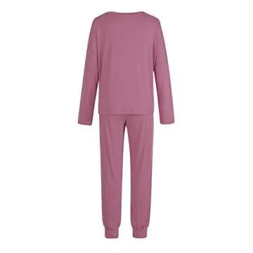 Meenew Women's 2 Piece Sweatsuit Set Long Sleeve Tops and Sweatpants Sets Pink M