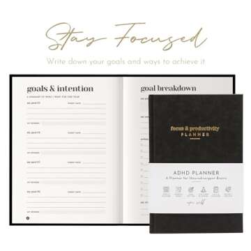 ADHD Planner for Adults: Focus Planner For Productivity - A planner for Neurodivergent Brains - Organization, Goal-Setting, and Time Management - Gift for Men and Women with ADHD