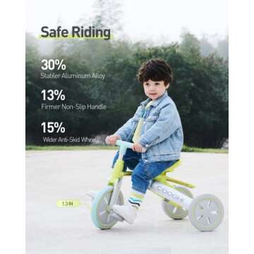 Cooghi 3 in 1 Toddler Tricycle for Kids Ages 18 Months-4 Year Olds, Baby Balance Bike with Pedal Kit...