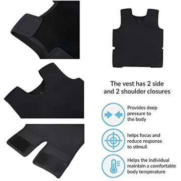 Sensory Compression Vest for Kids Sensory Processing Disorder Vest Deep Pressure Comfort for Autism, Hyperactivity, Mood Processing Disorders, Breathable, Form-Fitting, Kids (Small, Black)